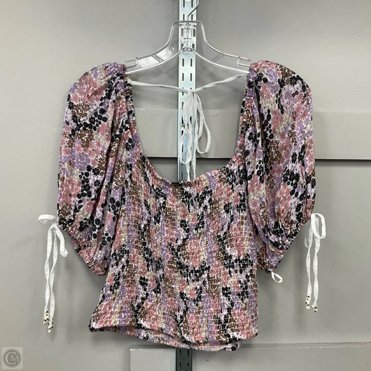 Top Short Sleeve By Free People In Floral Print, Size: M