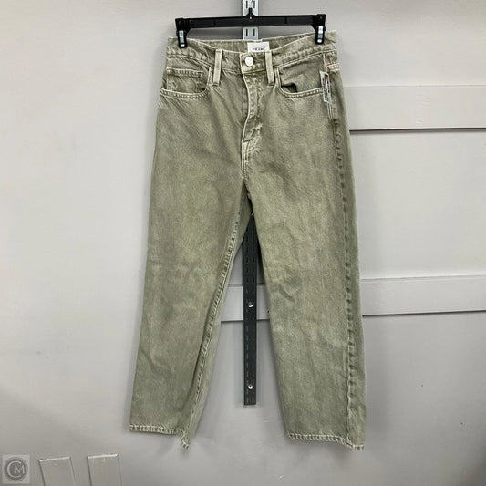 Jeans Wide Leg By Frame In Green Denim, Size: 26