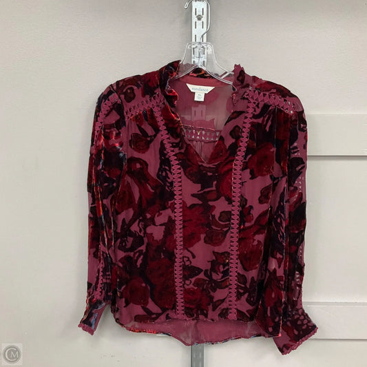 Top Long Sleeve By Sundance In Red, Size: S