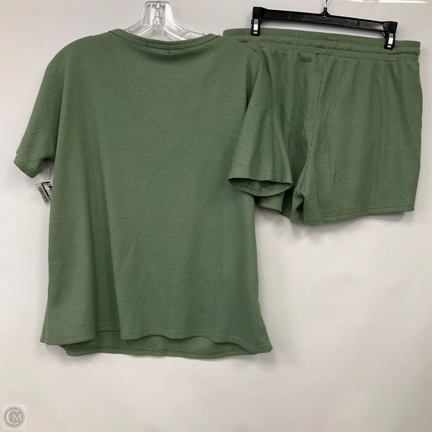 Top 2pc Short Sleeve By Ekouaer In Green, Size: L