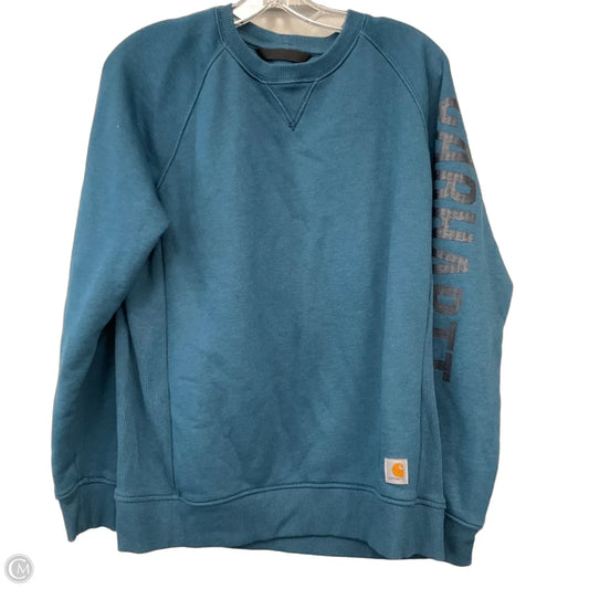 Sweatshirt Crewneck By Carhartt In Blue, Size: L