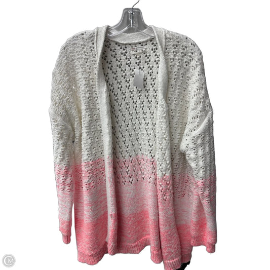 Cardigan By Anthropologie In Pink & White, Size: Xl
