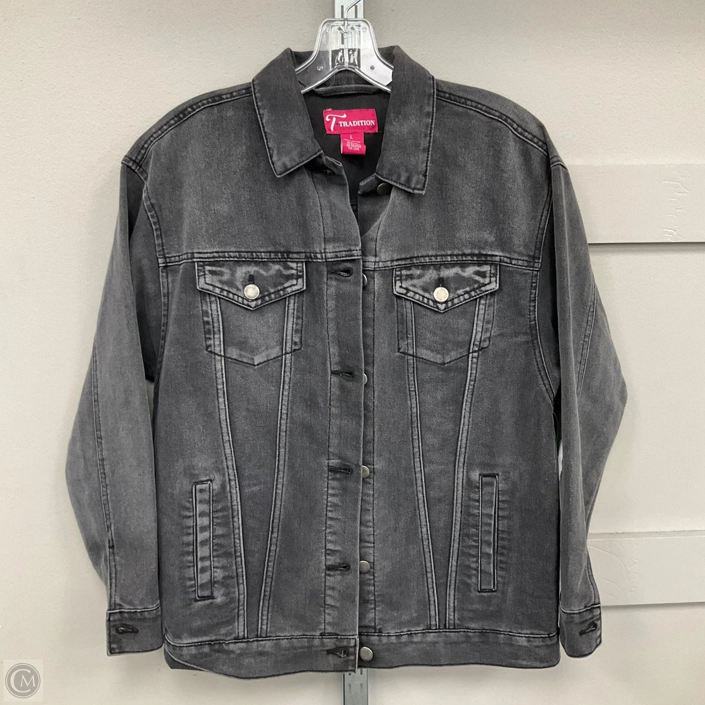 Jacket Denim By Cmf In Black Denim, Size: L