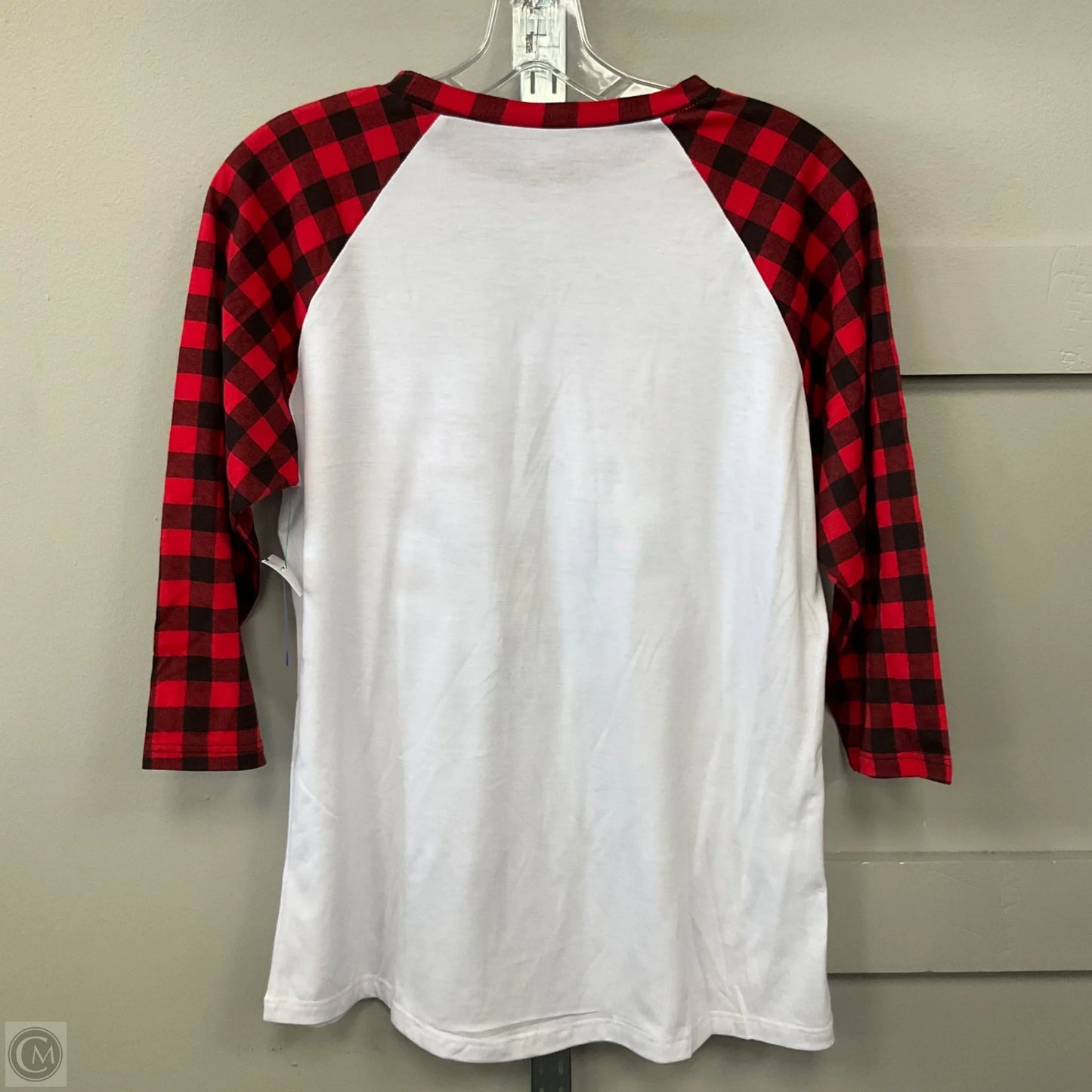 Top Long Sleeve In Plaid Pattern, Size: L