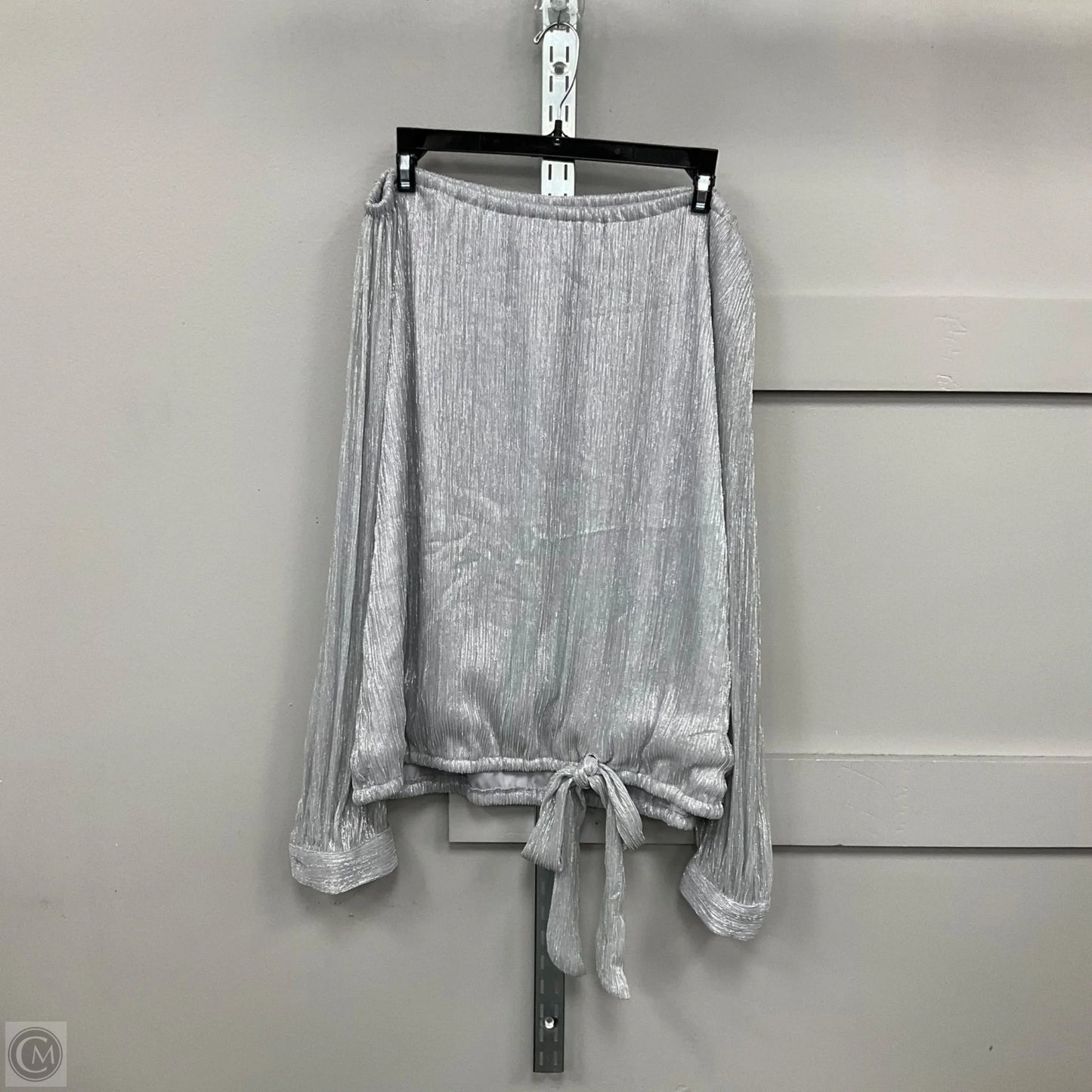 Top Long Sleeve By Cece In Silver, Size: Xl