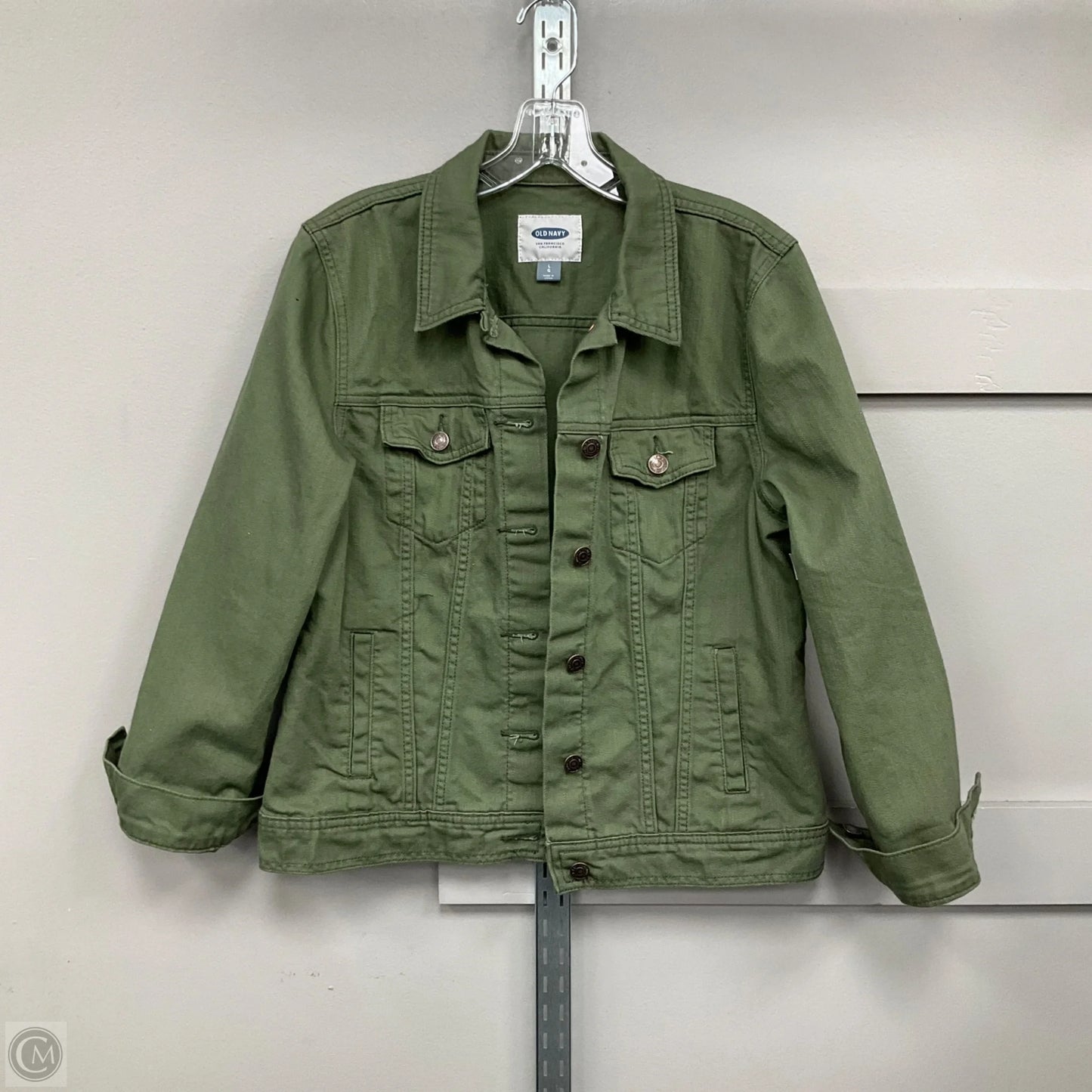 Jacket Denim By Old Navy In Green Denim, Size: L