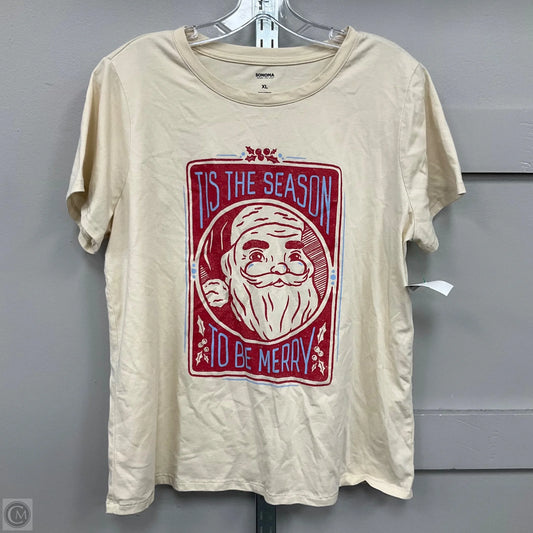 Top Short Sleeve Basic By Sonoma In Beige, Size: Xl