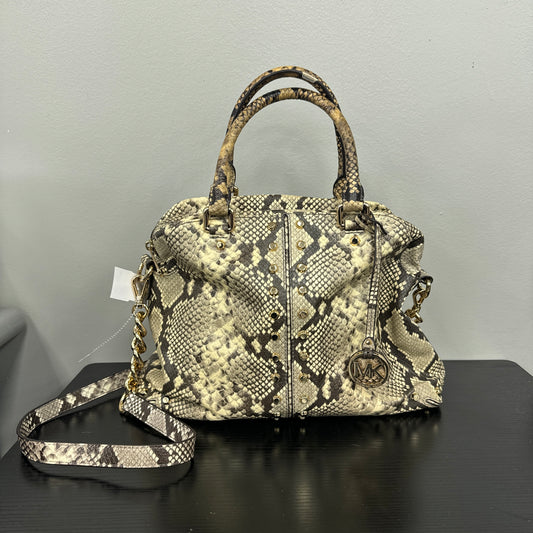 Crossbody Designer By Michael Kors In Snakeskin Print, Size:Medium