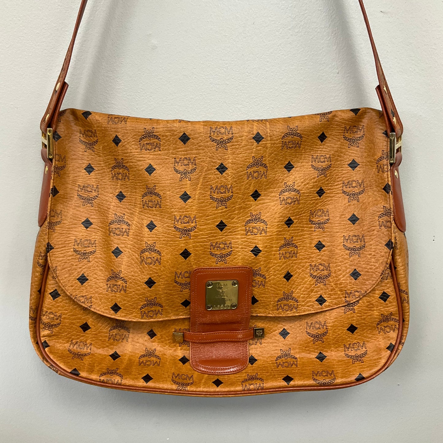 CROSSBODY LUXURY DESIGNER by MCM In BROWN, Size: LARGE