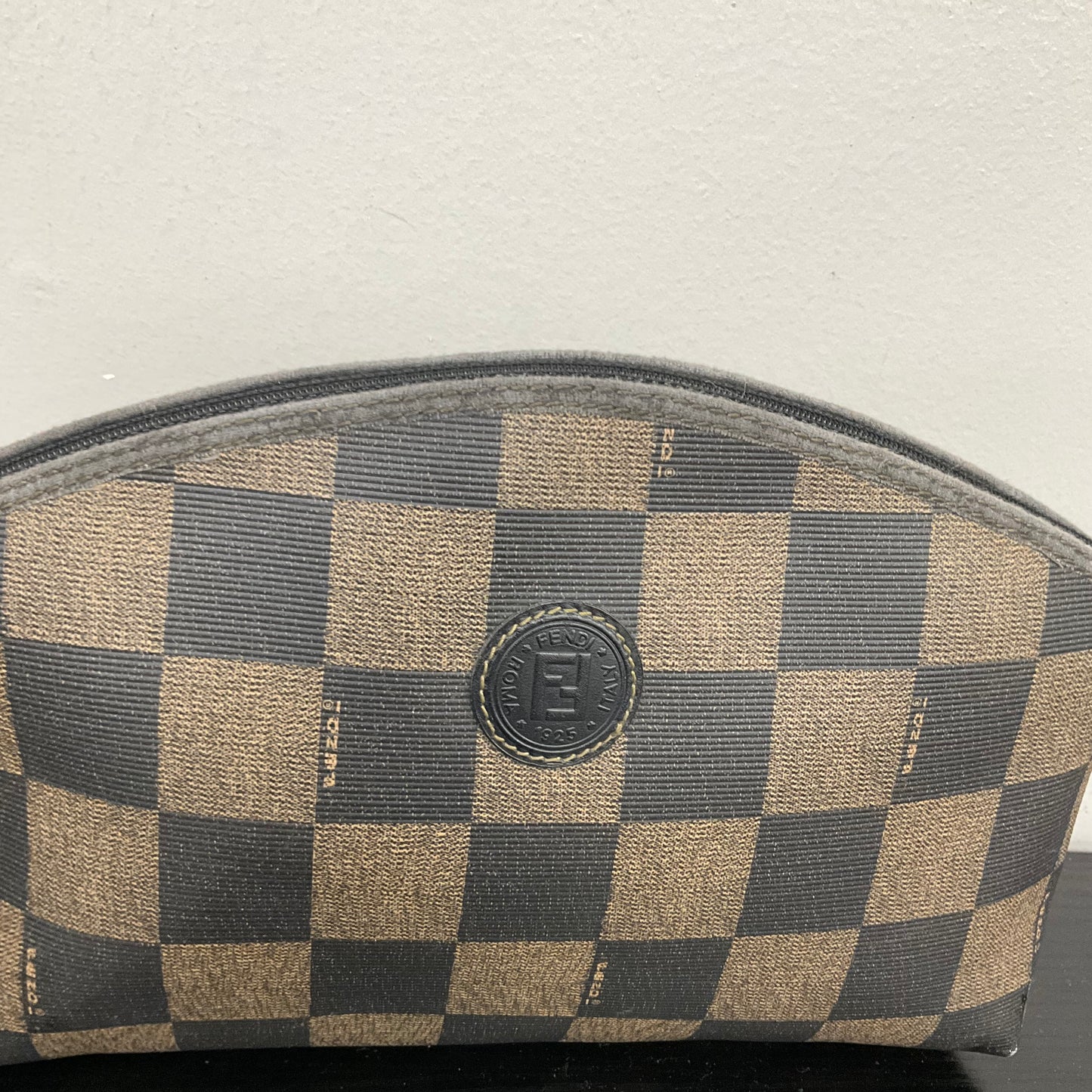 MAKEUP BAG LUXURY DESIGNER by FENDI In CHECKERED PATTERN, Size: MEDIUM