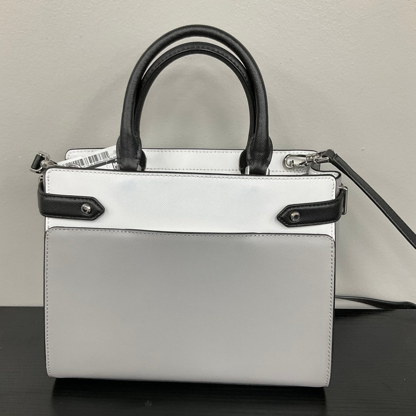 Handbag Designer By Kate Spade In Grey & White, Size:Medium