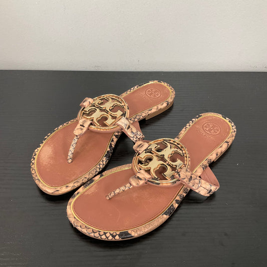 SANDALS DESIGNER by TORY BURCH In SNAKESKIN PRINT, Size: 7.5