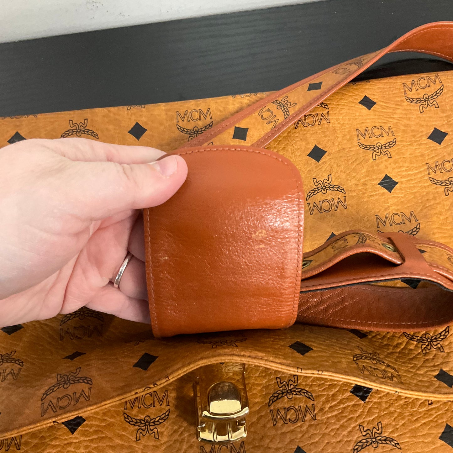 CROSSBODY LUXURY DESIGNER by MCM In BROWN, Size: LARGE