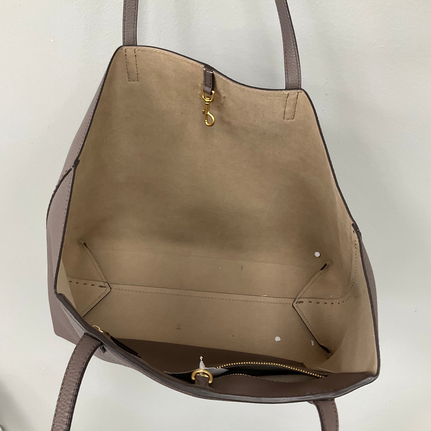 Handbag Designer By Tory Burch In Taupe, Size:Large