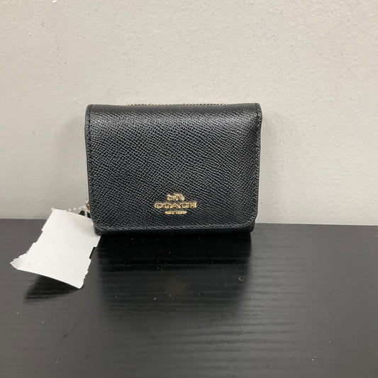 Wallet Designer By Coach In Black & Gold, Size:Small