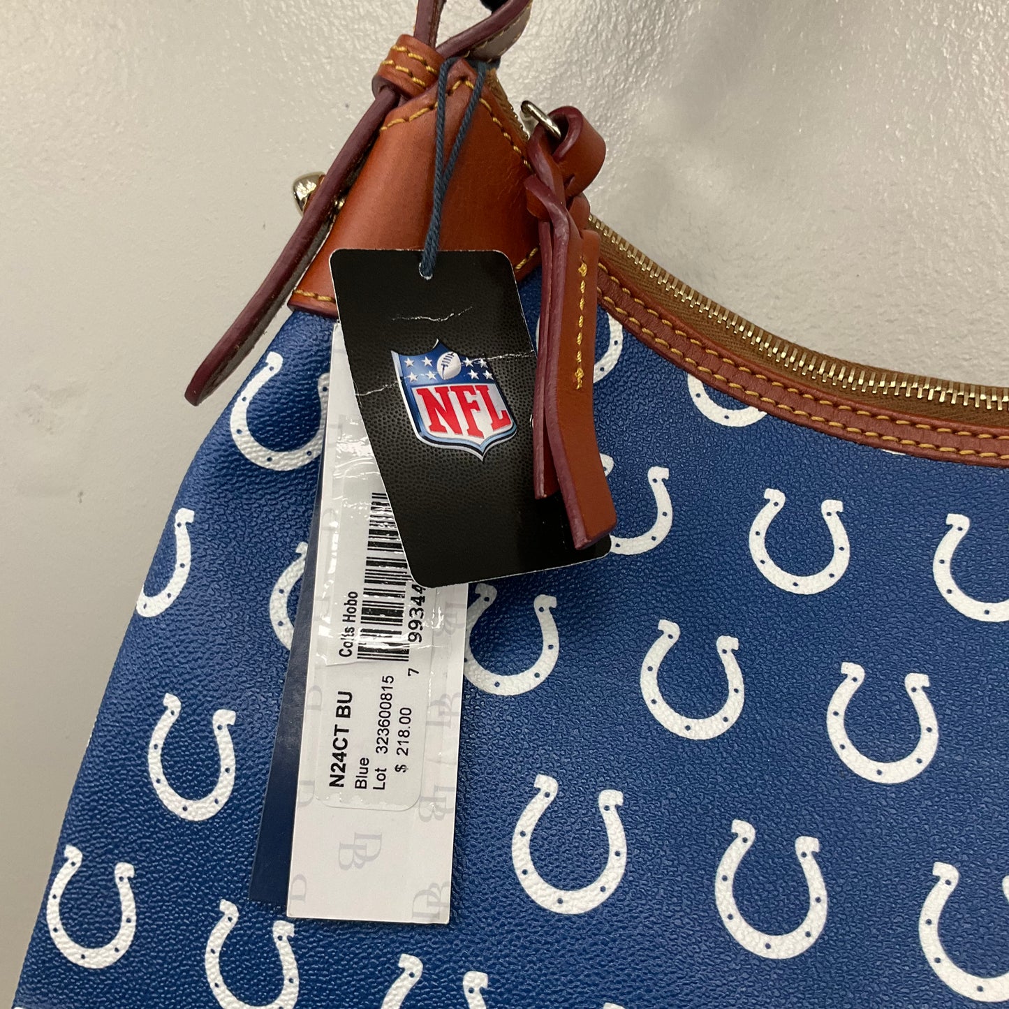 NFL Colts Handbag Designer By Dooney And Bourke In Blue, Size:Medium
