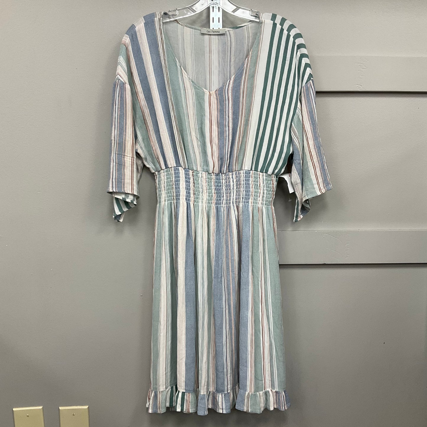 DRESS CASUAL MAXI by CES FEMME In STRIPED PATTERN, Size: L