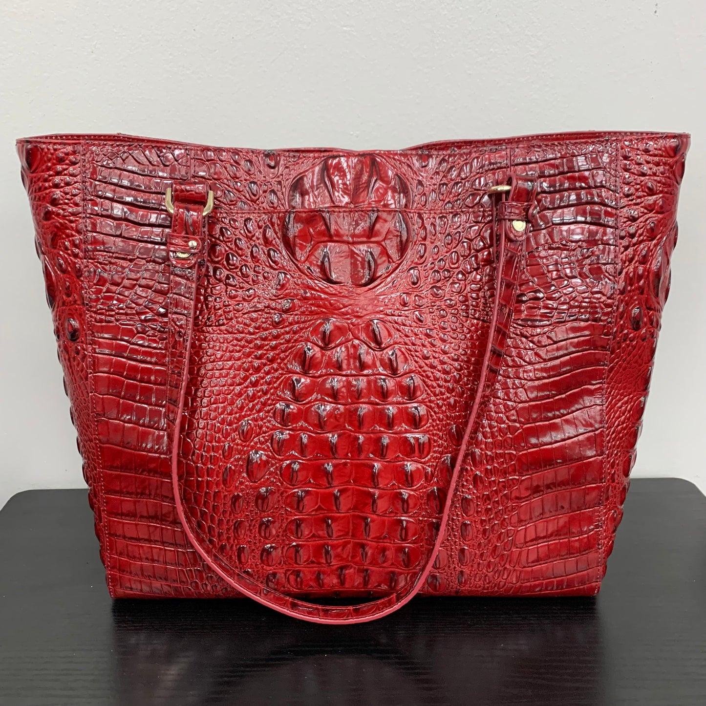 Tote Designer By Brahmin In Red, Size:Large