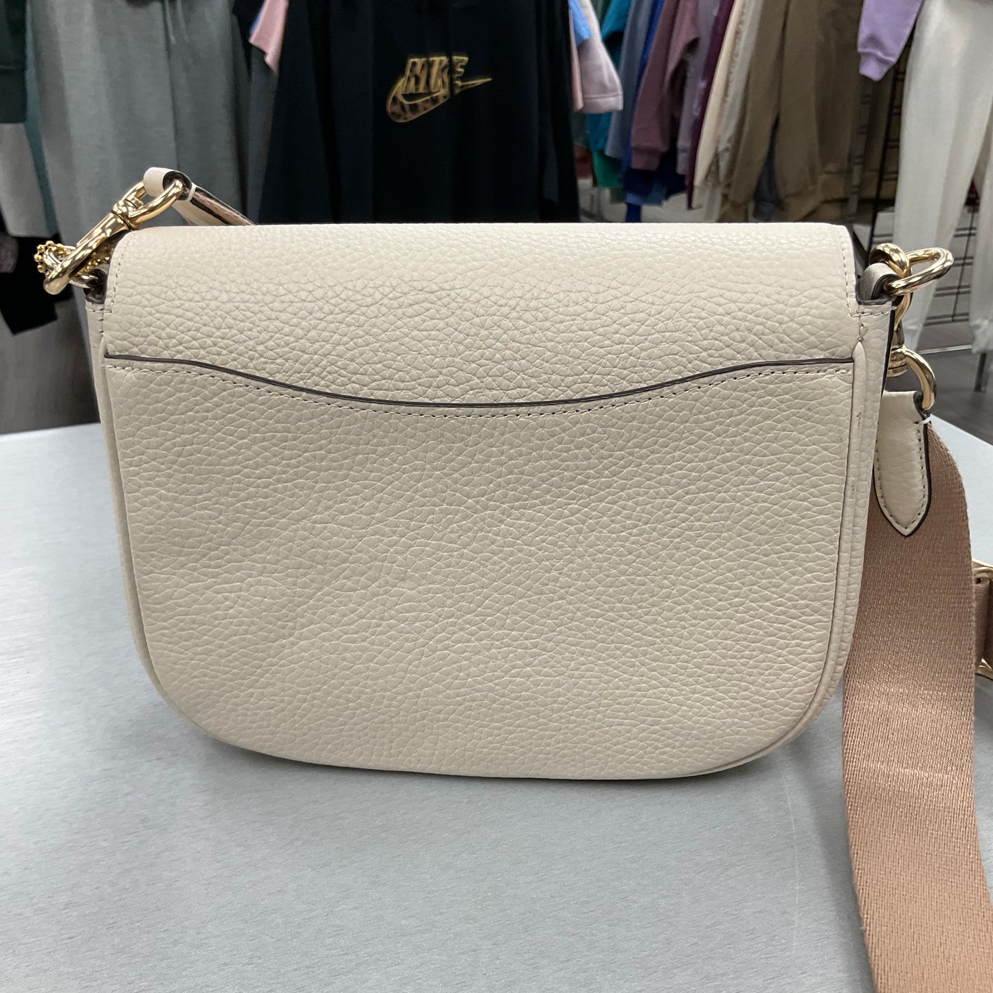 Crossbody Designer By Coach In Cream, Size:Small