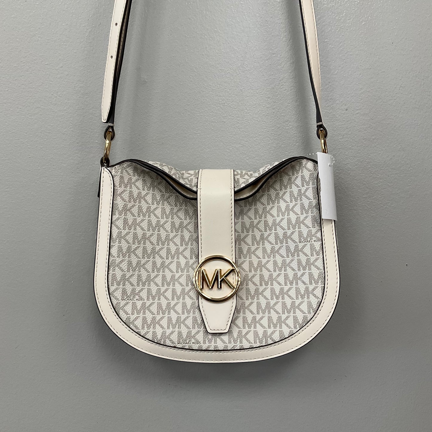 Crossbody Designer By Michael Kors In Cream, Size:Medium