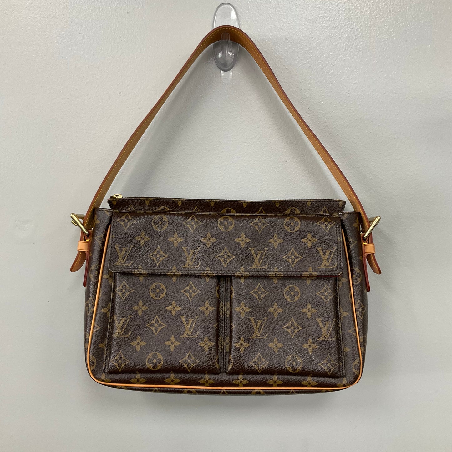 Handbag Luxury Designer By Louis Vuitton In Brown, Size:Medium