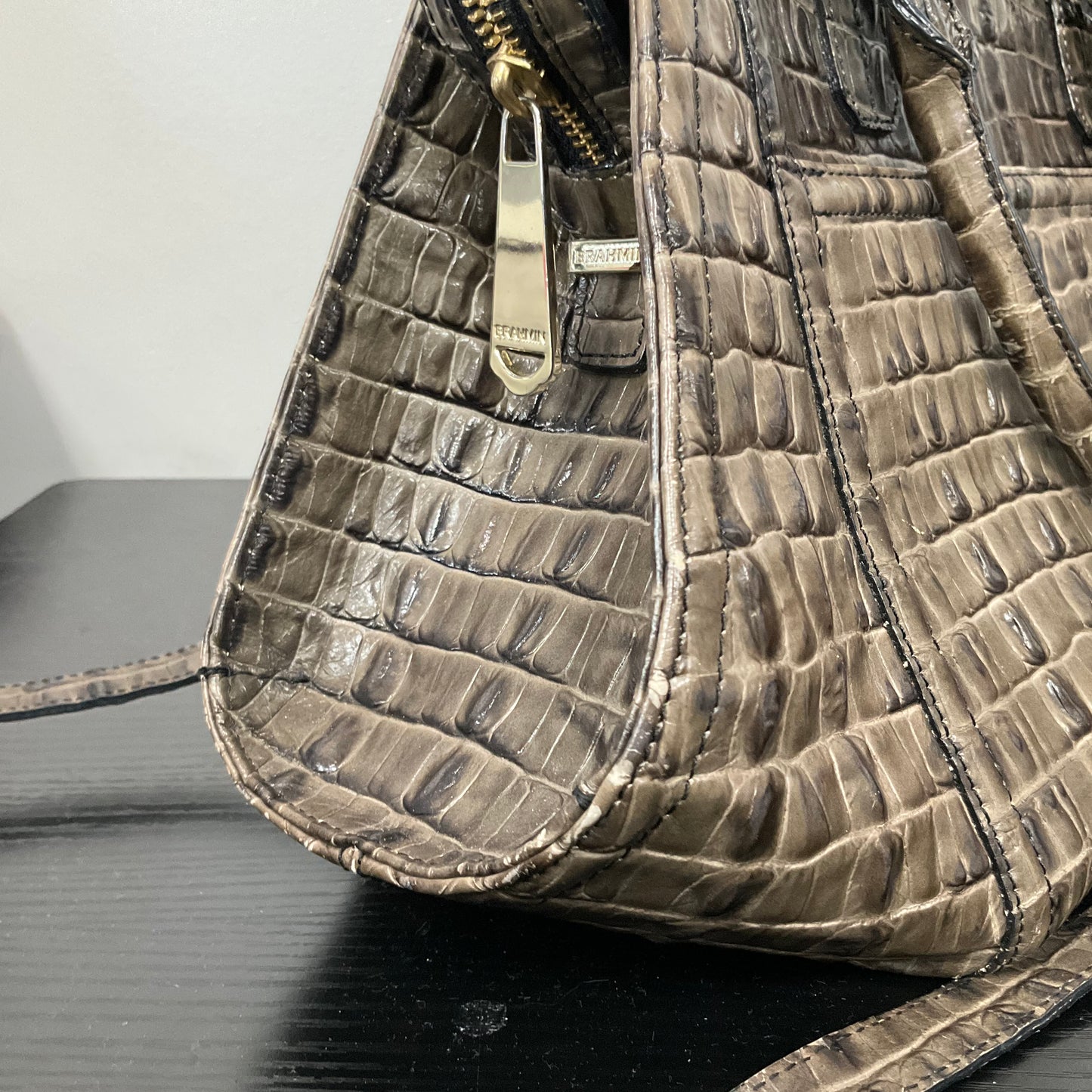 Handbag Designer By Brahmin In Brown, Size:Medium