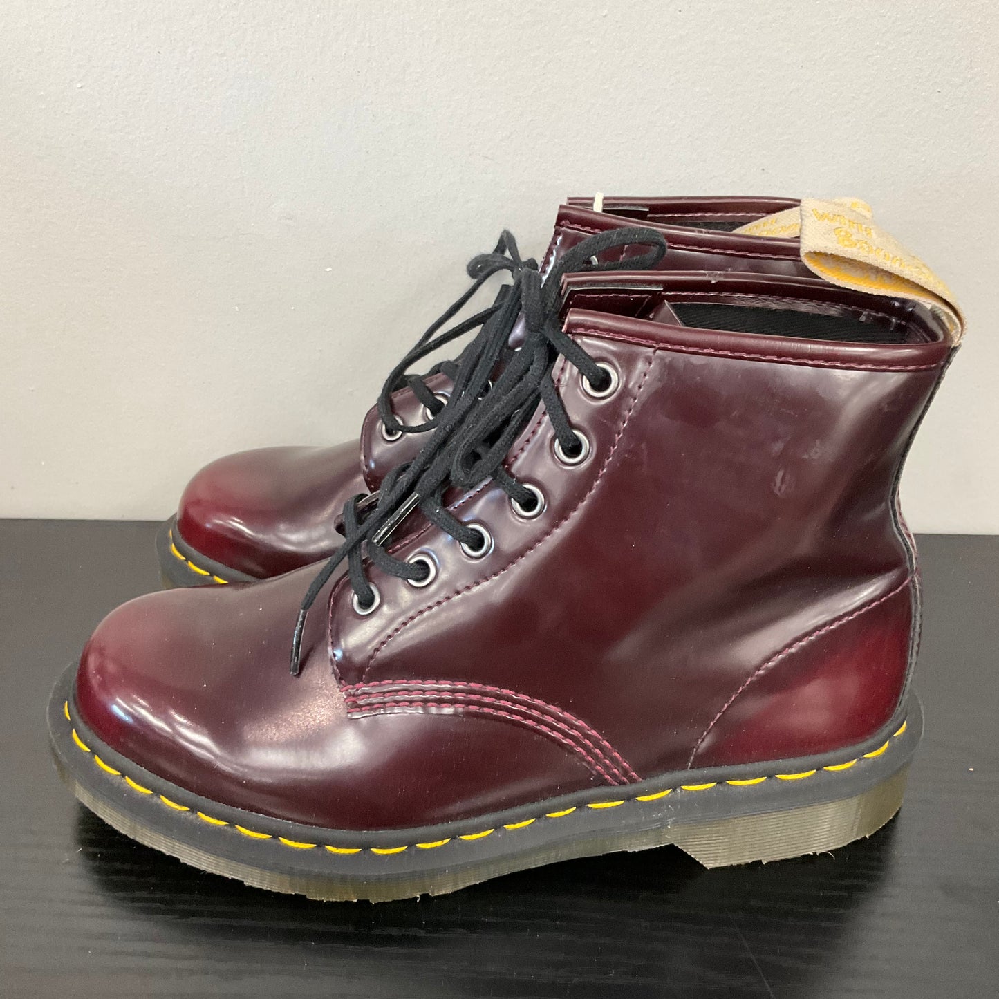 BOOTS COMBAT by DR MARTENS In MAROON, Size: 9