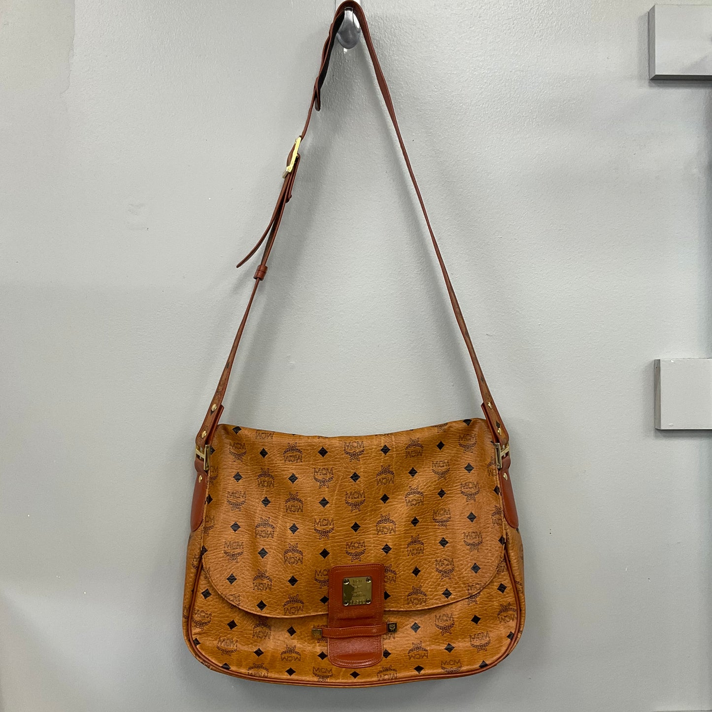 CROSSBODY LUXURY DESIGNER by MCM In BROWN, Size: LARGE