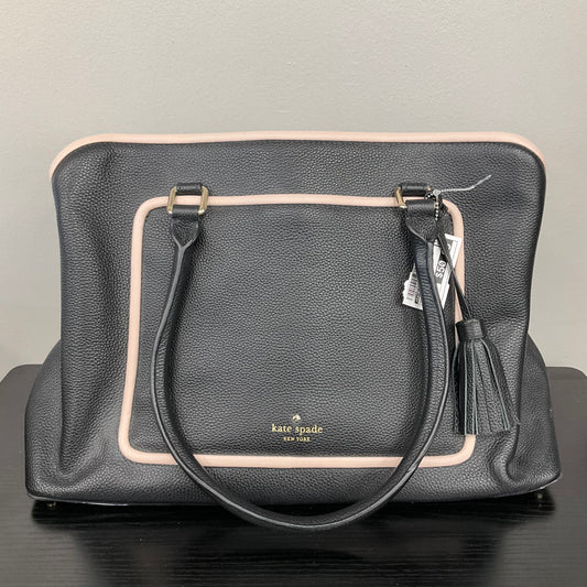 Handbag Designer By Kate Spade In Black & Cream, Size:Medium