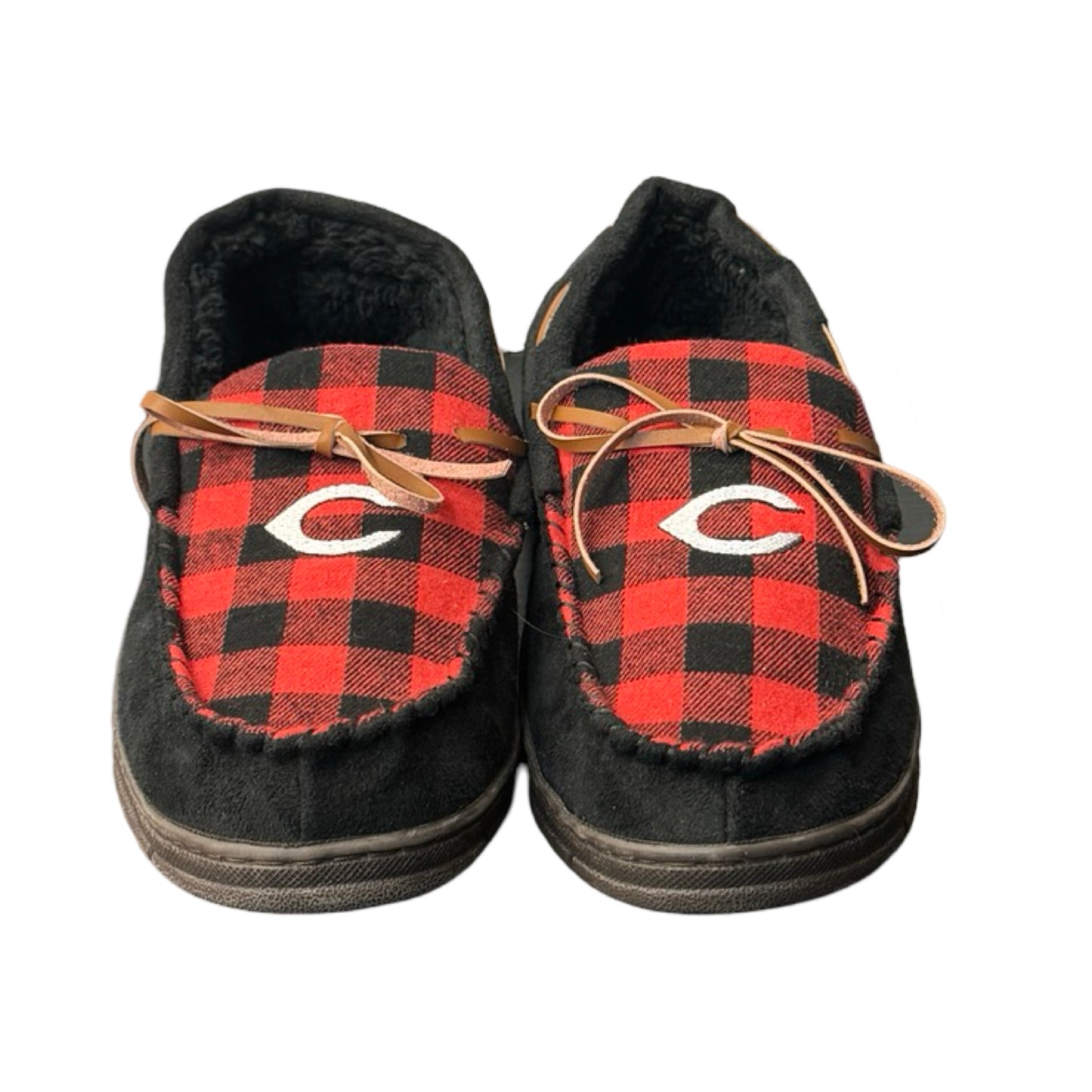 Cincinnati Reds Plaid Pattern Slippers Clothes Mentor, Size 9.5