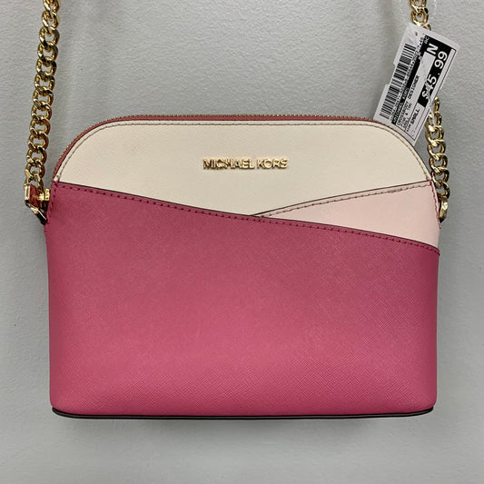 Crossbody Designer By Michael Kors In Pink & Tan, Size:Small