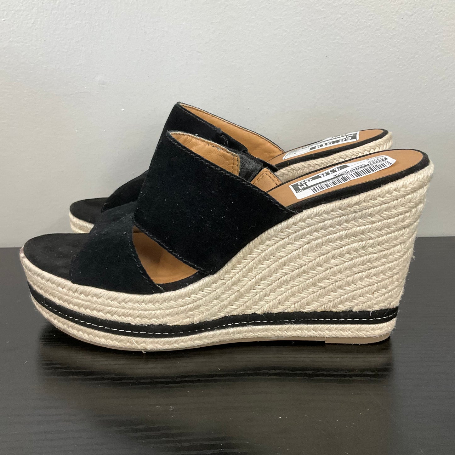 SHOES HEELS WEDGE by CROWN VINTAGE In BLACK, Size: 9