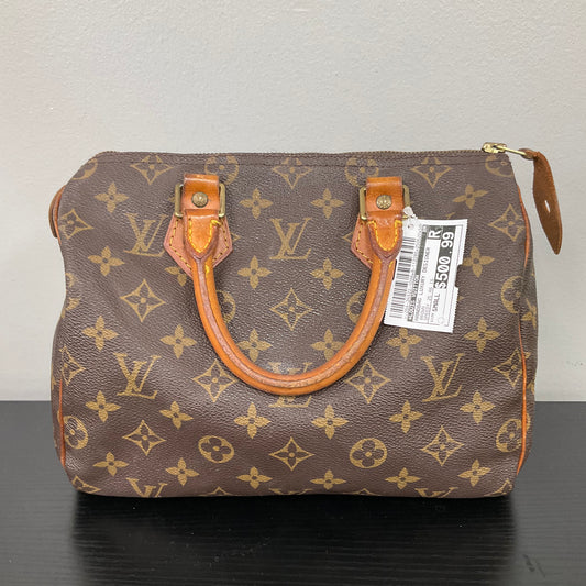 Handbag Luxury Designer By Louis Vuitton In Brown, Size:Small