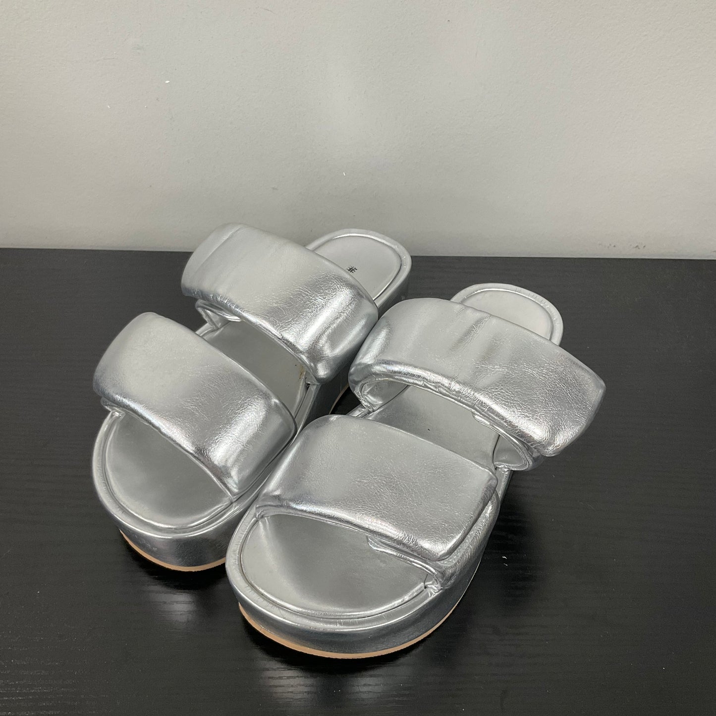 SANDALS HEELS PLATFORM by   CMC In SILVER, Size: 7