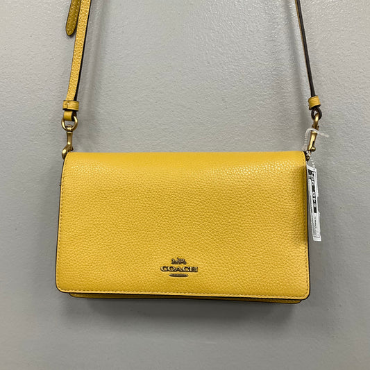 Crossbody Designer By Coach In Yellow, Size:Small