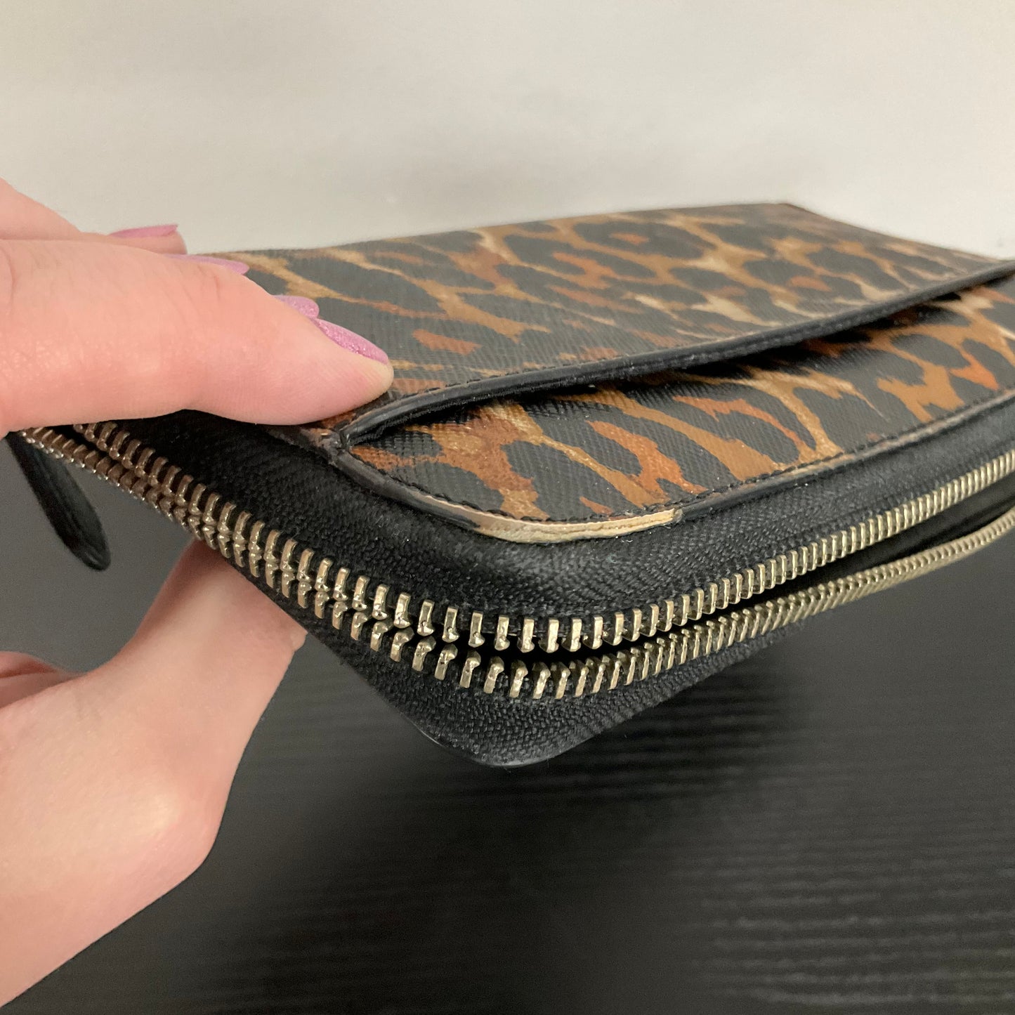 Wallet Designer By Coach In Animal Print, Size:Medium