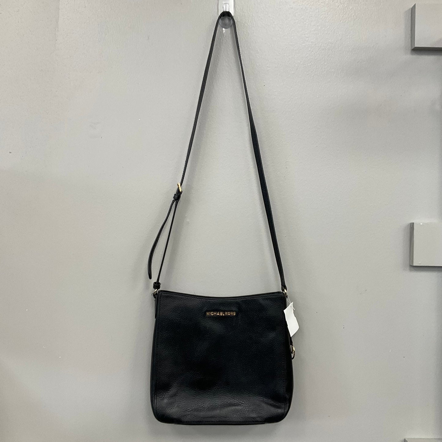 Crossbody Designer By Michael Kors In Black & Gold, Size:Medium