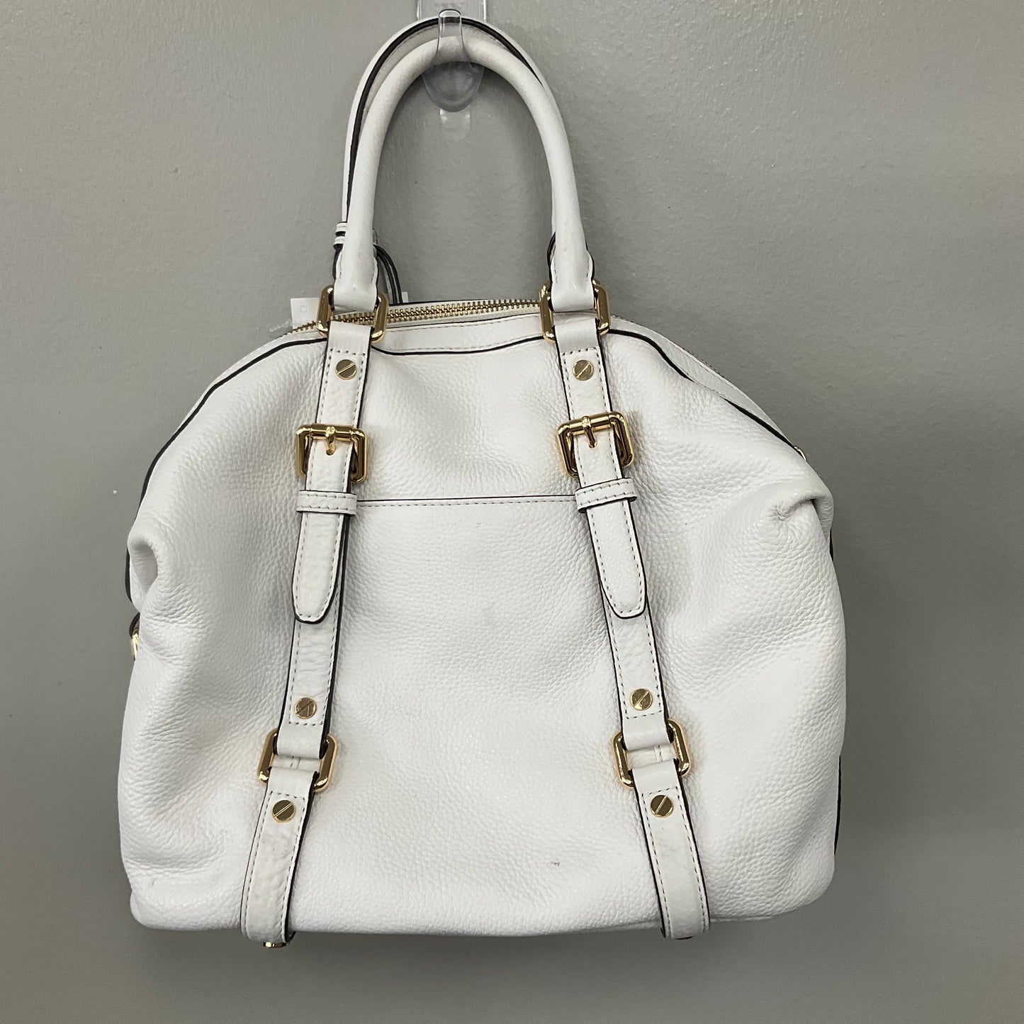 Handbag Designer By Michael Kors In White, Size:Medium