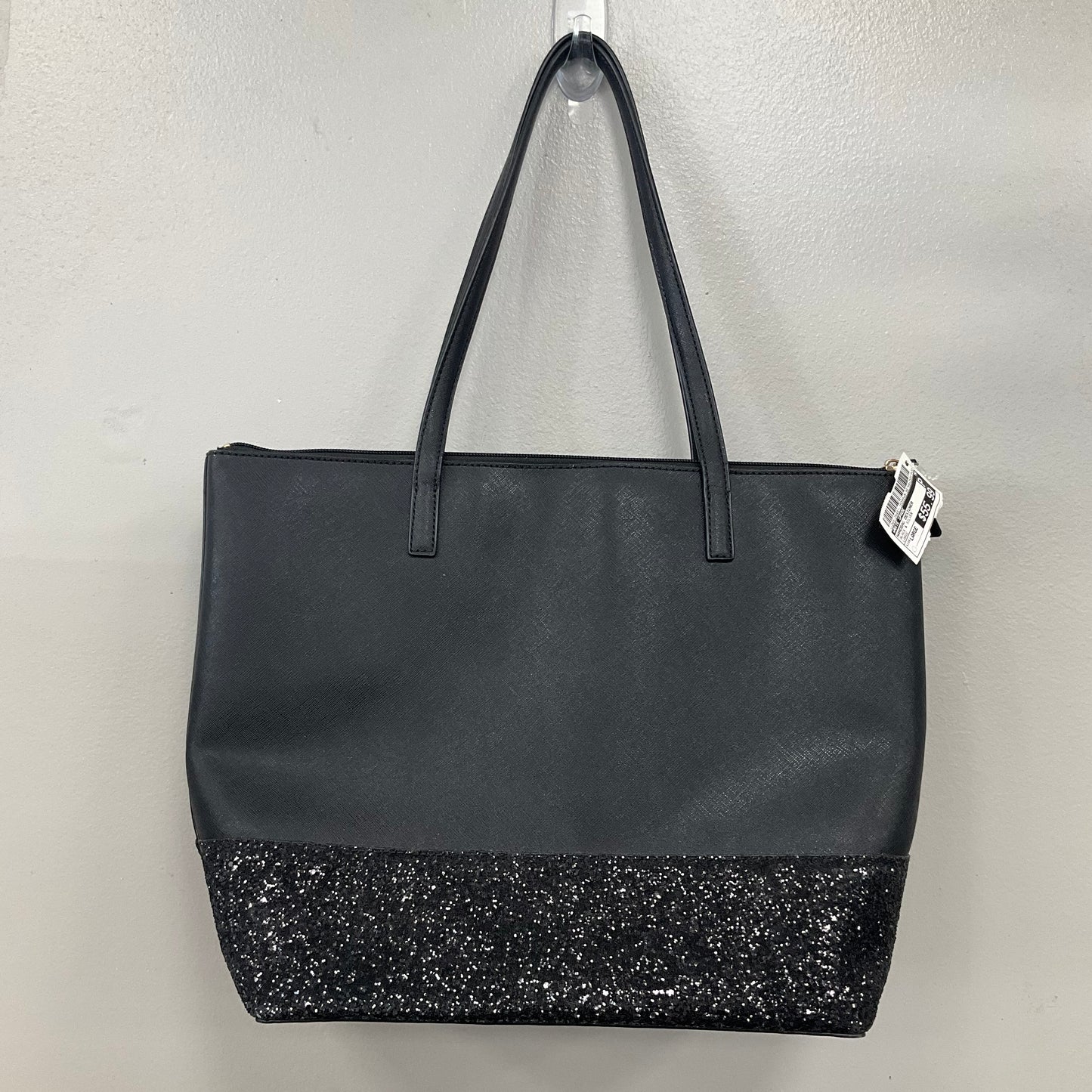 Handbag Designer By Kate Spade In Black & Silver, Size:Large
