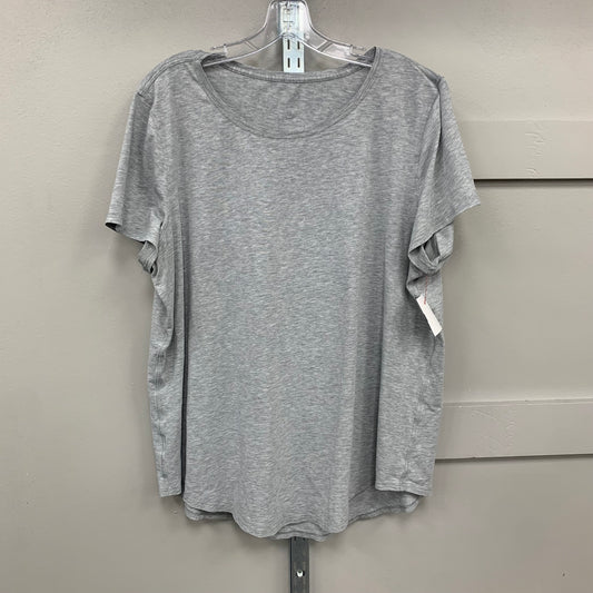 Athletic Top Ss By Lululemon In Grey, Size:Xxl