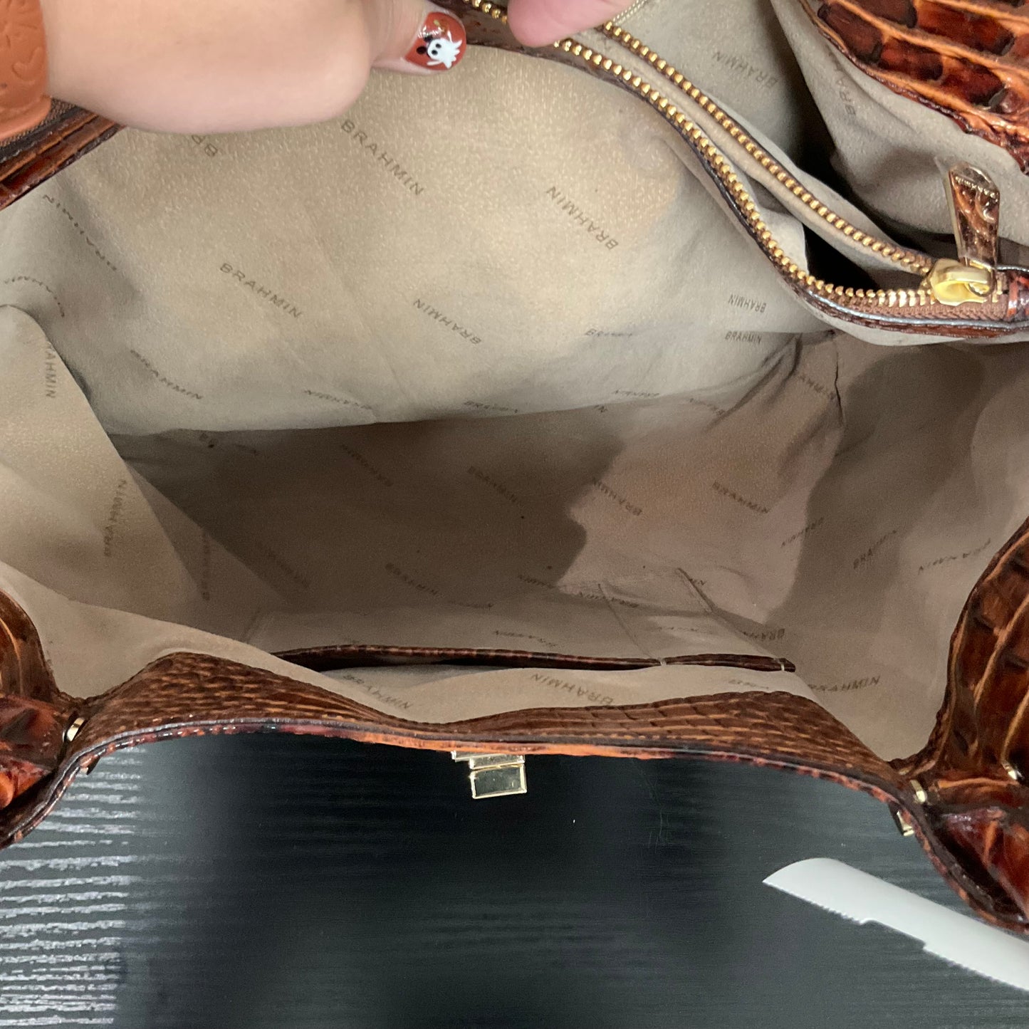 Handbag Designer By Brahmin In Brown, Size:Medium