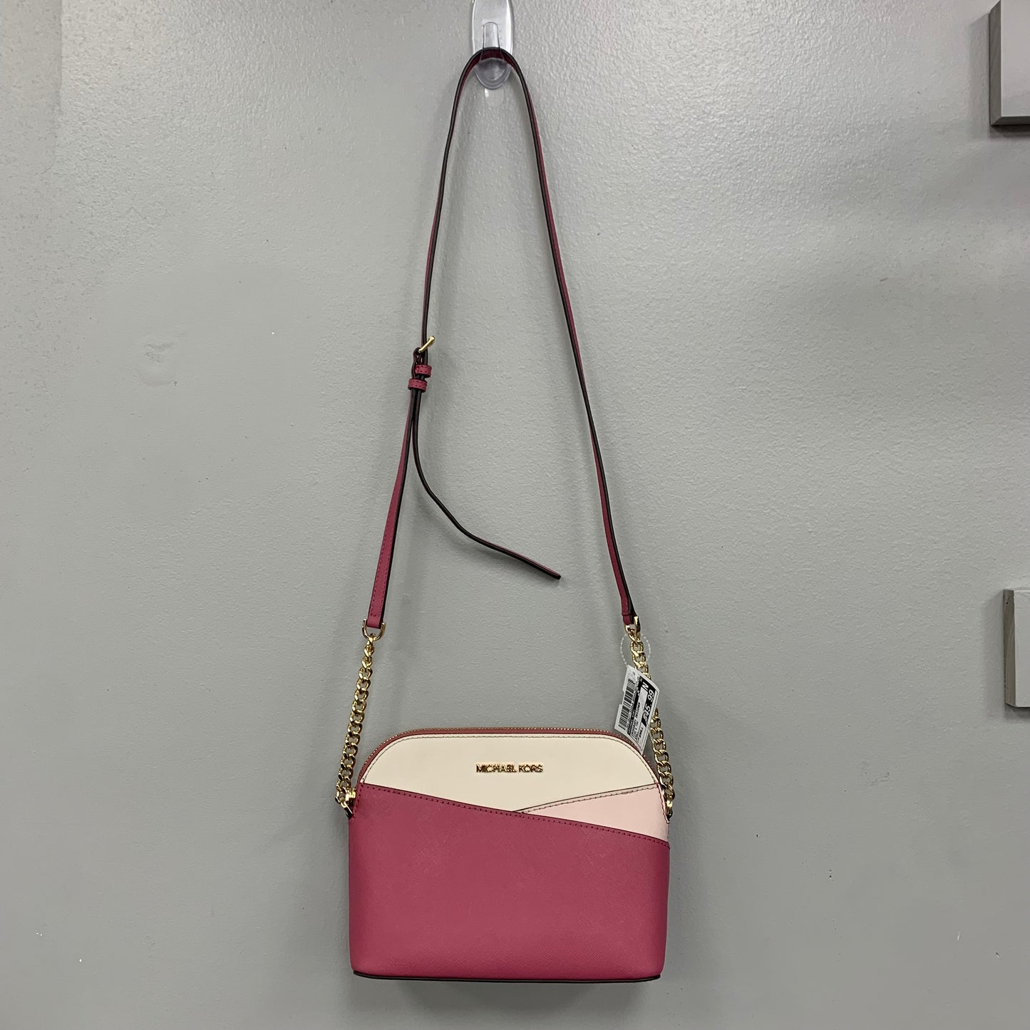 Crossbody Designer By Michael Kors In Pink & Tan, Size:Small