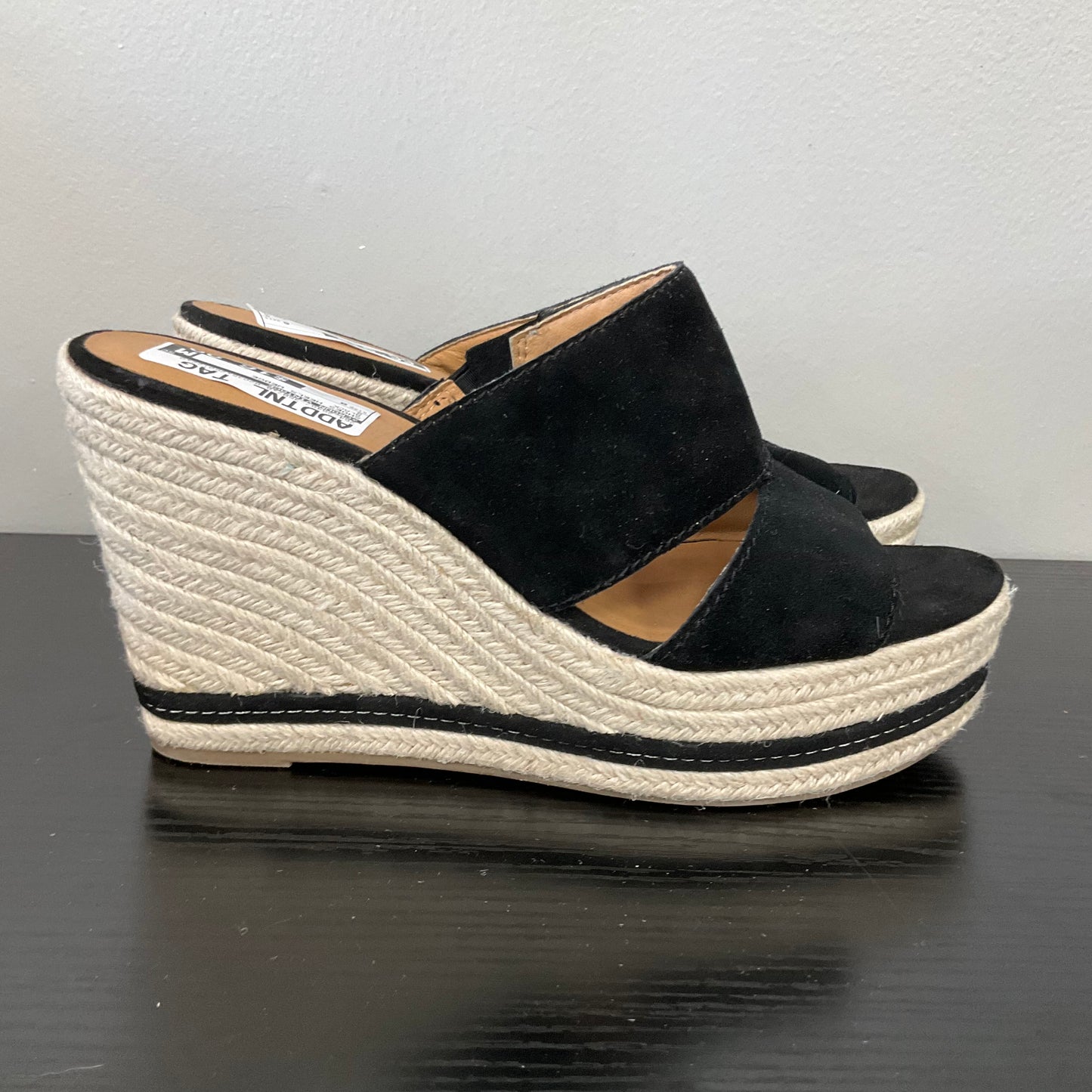 SHOES HEELS WEDGE by CROWN VINTAGE In BLACK, Size: 9