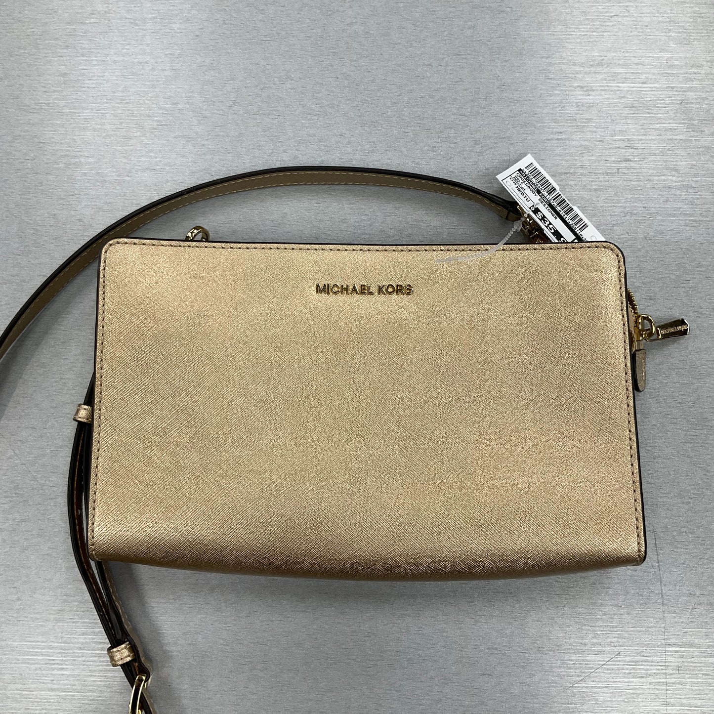 Crossbody Designer By Michael Kors In Gold, Size:Medium