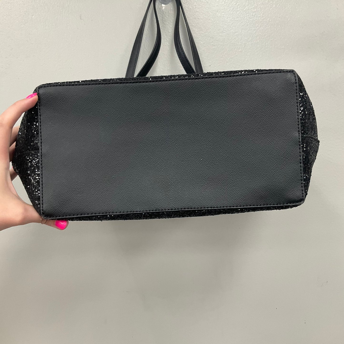 Handbag Designer By Kate Spade In Black & Silver, Size:Large