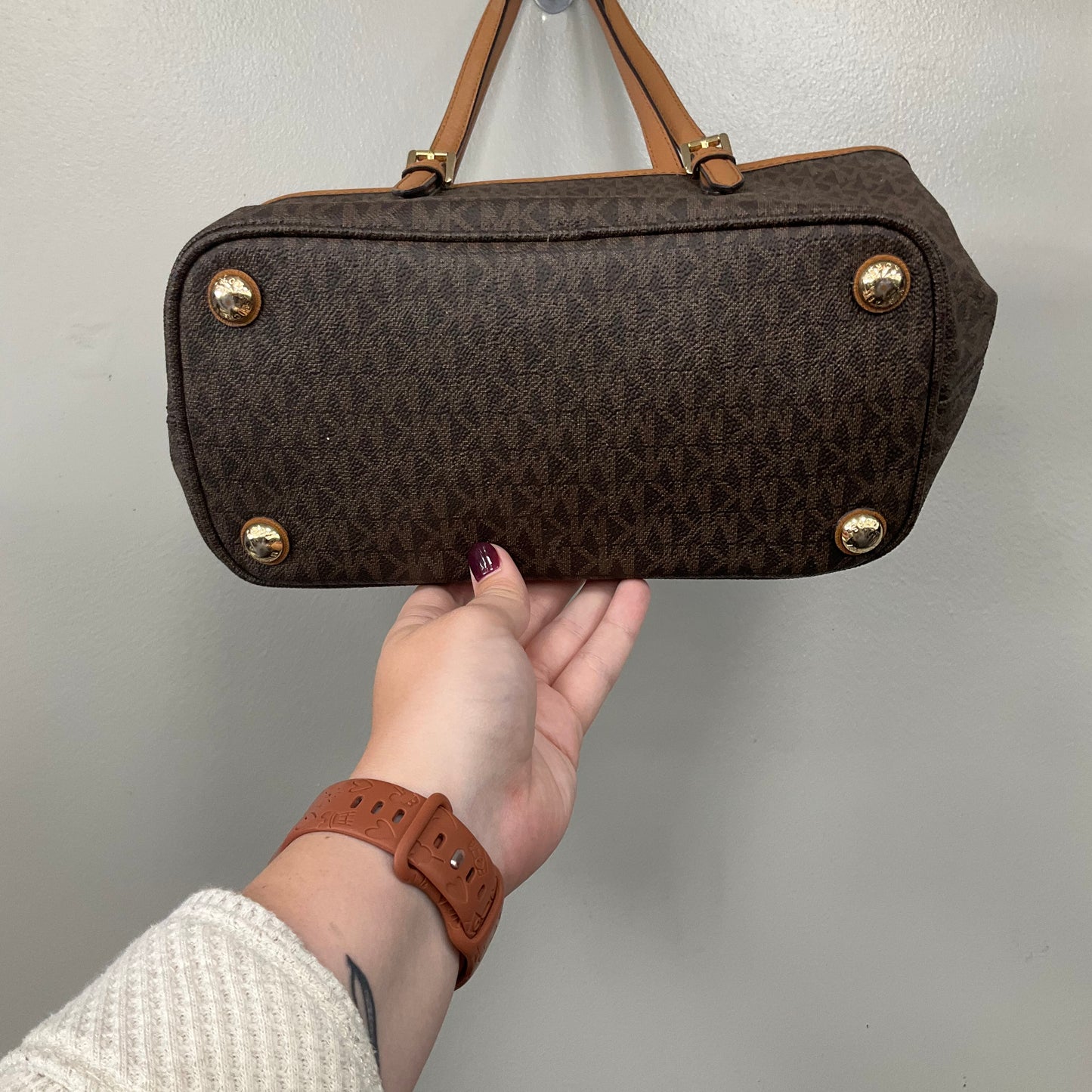 Handbag Designer By Michael Kors In Brown, Size:Medium