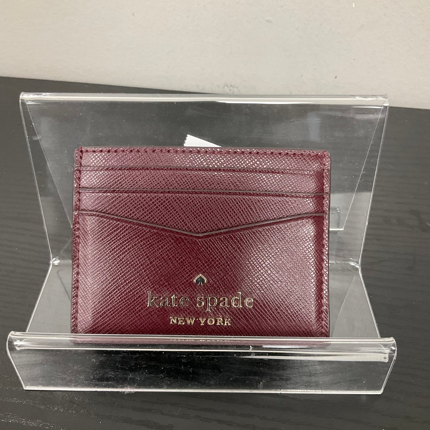 ID Card Holder Designer By Kate Spade In Maroon, Size:Small