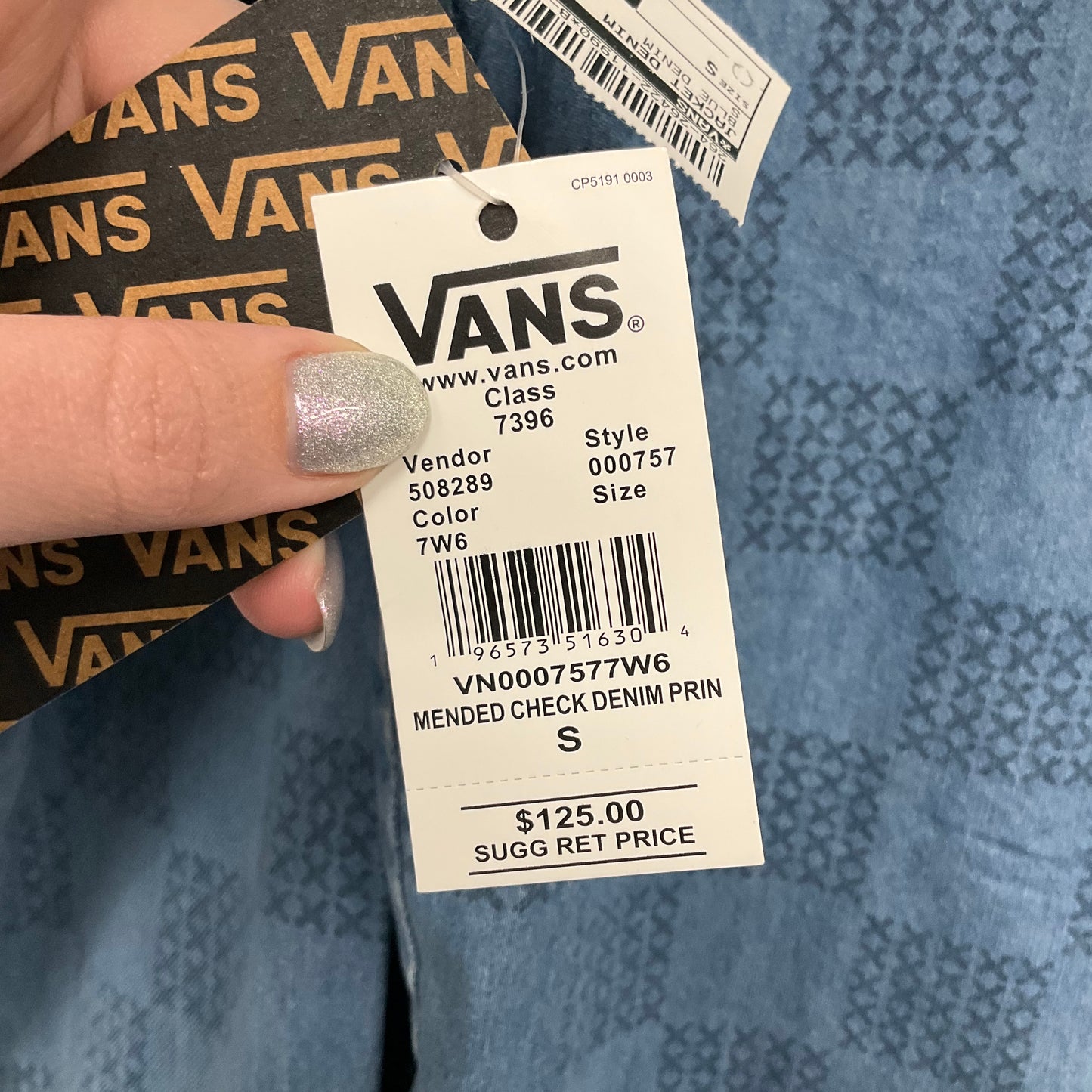 Jacket Denim By Vans In Blue Denim, Size: S