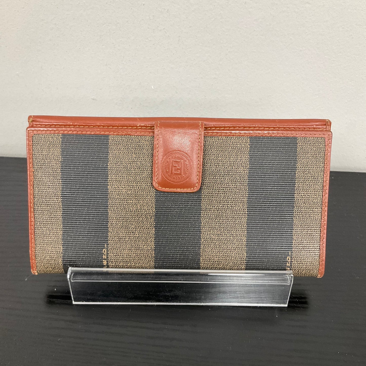 Wallet Luxury Designer By Fendi In Striped Pattern, Size:Medium
