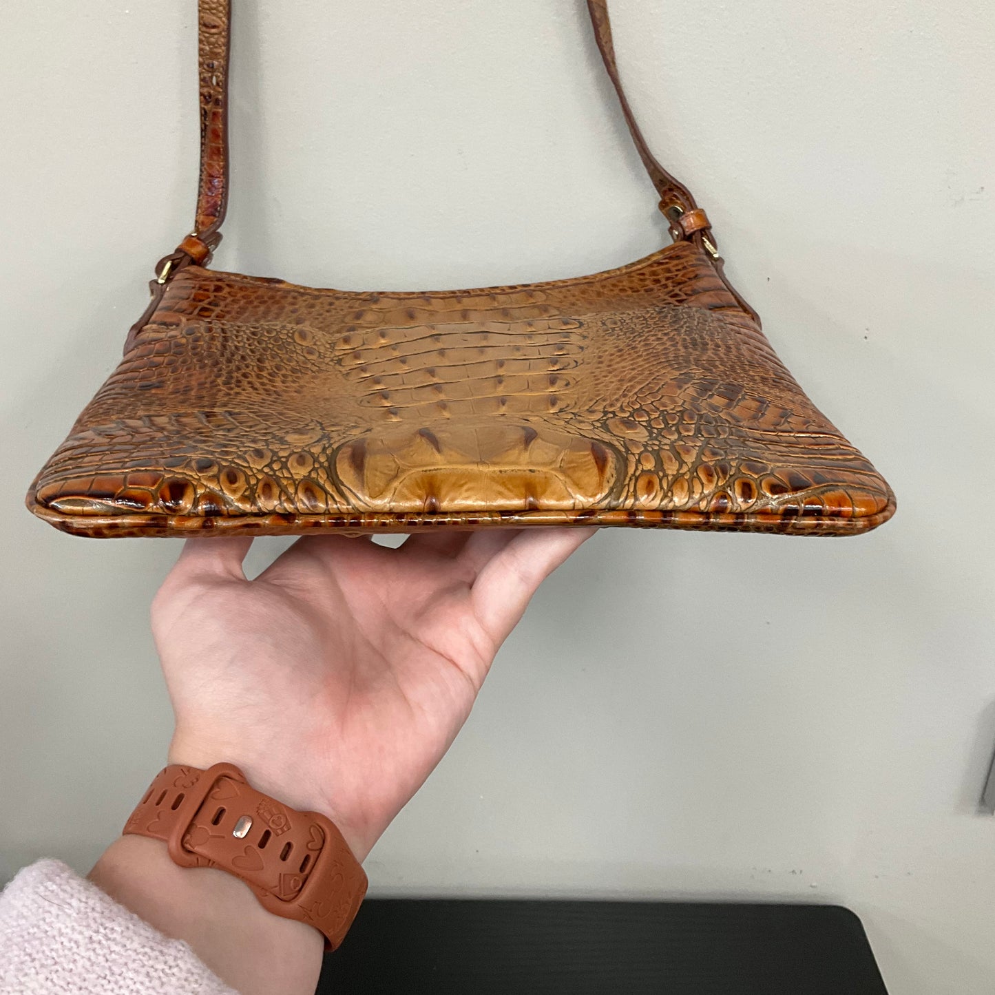 Crossbody Designer By Brahmin In Brown, Size:Medium
